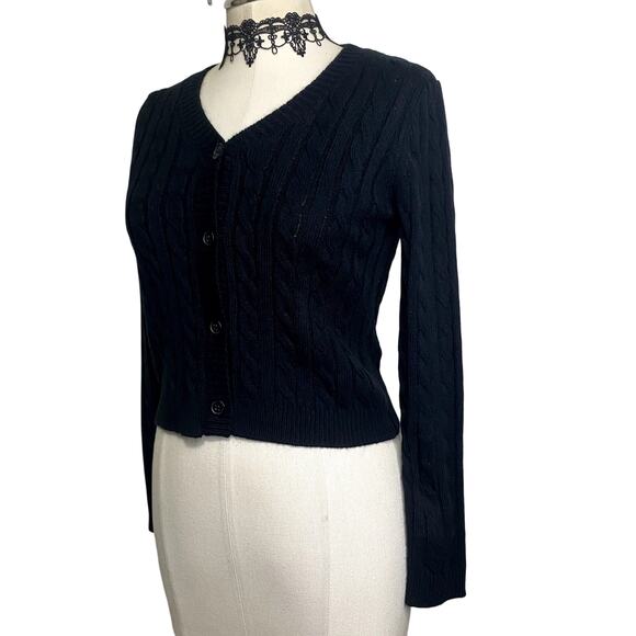 Soft Cozy Knit Button Down V Neck Cardigan Emo Grunge Gothic Bella Swan - Picture 3 of 12